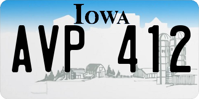 IA license plate AVP412