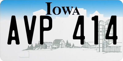 IA license plate AVP414
