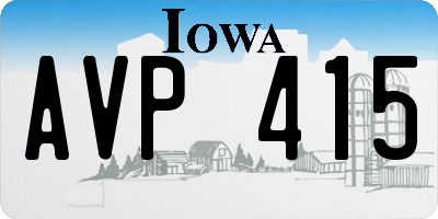 IA license plate AVP415