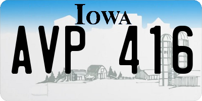 IA license plate AVP416