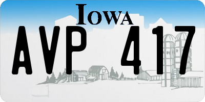 IA license plate AVP417