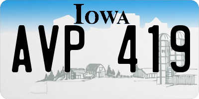 IA license plate AVP419