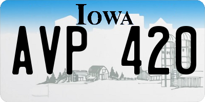 IA license plate AVP420