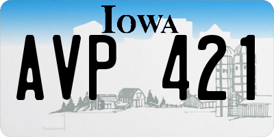 IA license plate AVP421