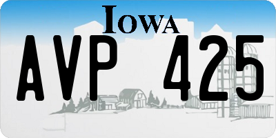 IA license plate AVP425