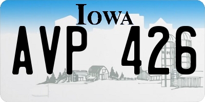 IA license plate AVP426
