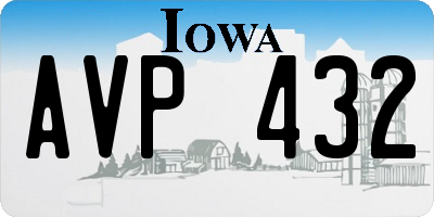 IA license plate AVP432