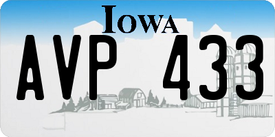 IA license plate AVP433