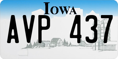 IA license plate AVP437
