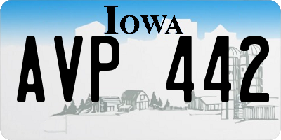 IA license plate AVP442