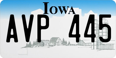 IA license plate AVP445