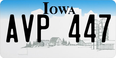 IA license plate AVP447