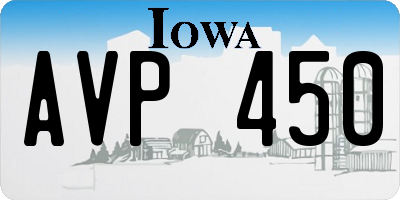 IA license plate AVP450