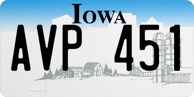 IA license plate AVP451
