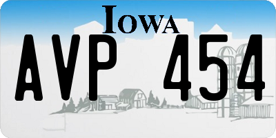 IA license plate AVP454
