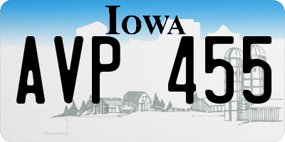 IA license plate AVP455
