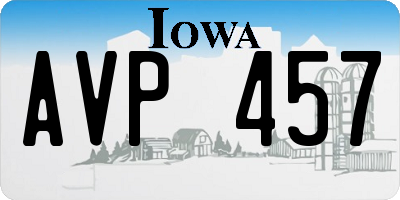 IA license plate AVP457