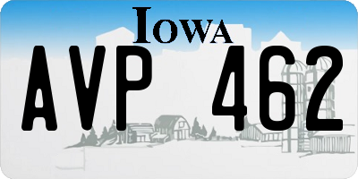 IA license plate AVP462