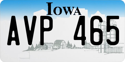 IA license plate AVP465