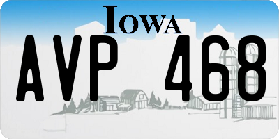 IA license plate AVP468