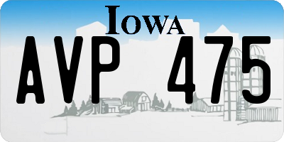 IA license plate AVP475