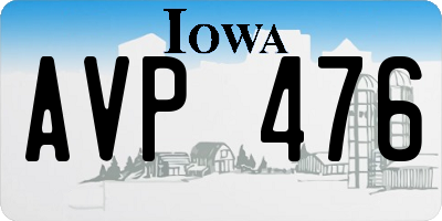 IA license plate AVP476