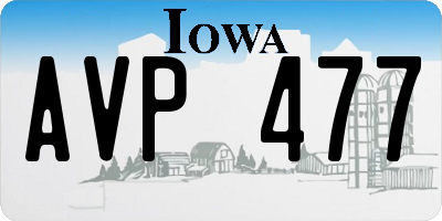 IA license plate AVP477