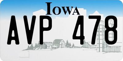IA license plate AVP478