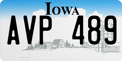 IA license plate AVP489