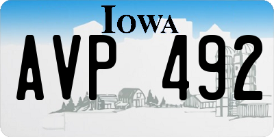 IA license plate AVP492