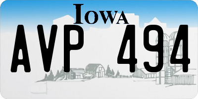 IA license plate AVP494