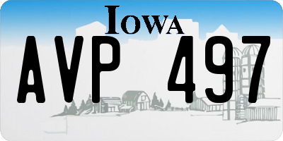 IA license plate AVP497