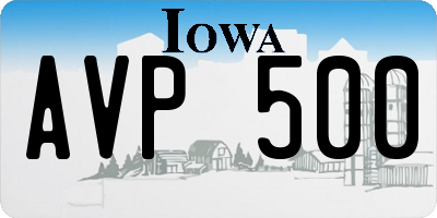 IA license plate AVP500