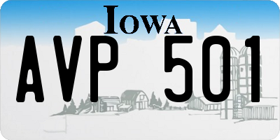 IA license plate AVP501