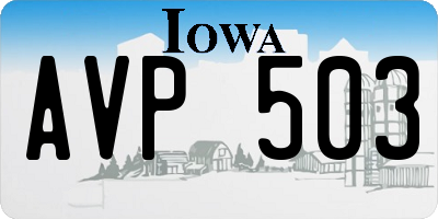 IA license plate AVP503