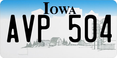 IA license plate AVP504