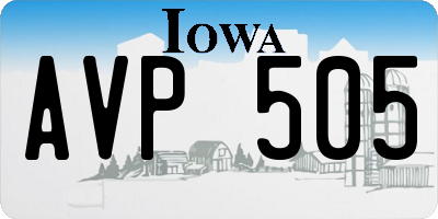 IA license plate AVP505