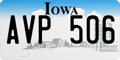 IA license plate AVP506