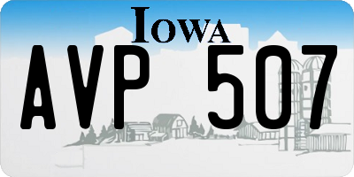 IA license plate AVP507