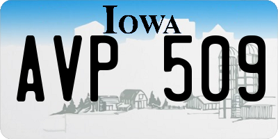 IA license plate AVP509