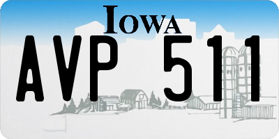 IA license plate AVP511