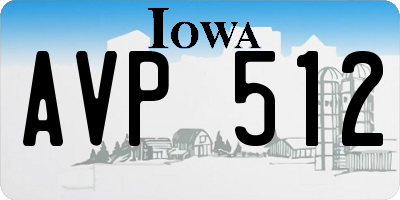 IA license plate AVP512