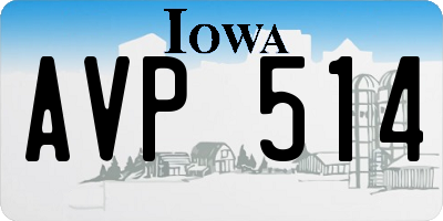 IA license plate AVP514
