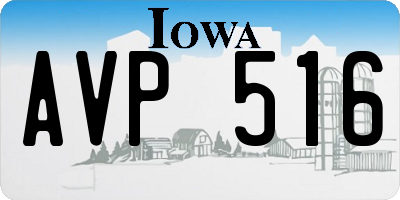 IA license plate AVP516