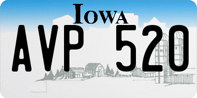 IA license plate AVP520