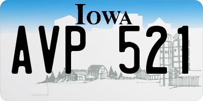 IA license plate AVP521