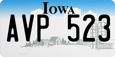 IA license plate AVP523