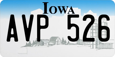 IA license plate AVP526