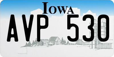 IA license plate AVP530
