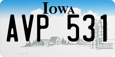 IA license plate AVP531